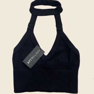 Metalux NWT Moto Collared Crop Top One Size (XS-L)